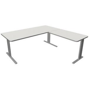 Symbolbild: Schreibtisch UNIC mit Anbauelement, weiß 11334710