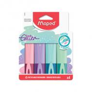Textmarker Glitter Pastel, 4er Kartonetui