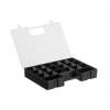 Sortimentskasten LUXOR HOBBY BOX, schwarz - offen
