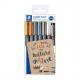 Pinselstift metallic brush, 6er Etui + Pigmentliner  8321 TB7