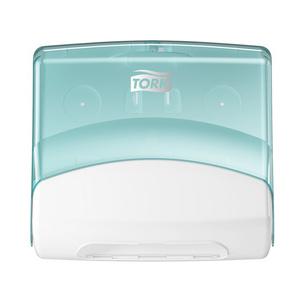 Einzeltuchspender für Reinigungstücher, türkis/weiß 654000