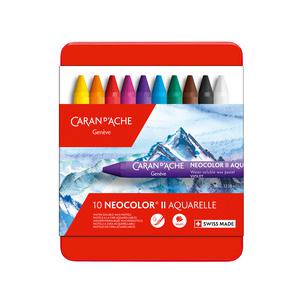 Aquarell-Wachsmalstift "NEOCOLOR II", 10er Metalletui 7500.330