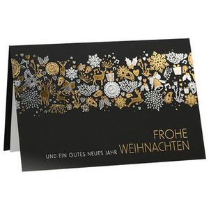Weihnachtskarte "Goldene Weihnachtskugeln" 88811237