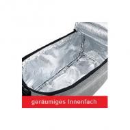 IWH Fahrrad-Gepäckträger-Kühltasche, schwarz robustes, wasserabweisendes Material, mit isolierendem Innenfutter, hält Getränke und Speisen stundenlang kalt oder warm, Befestigung mittels Klettbändern am Gepäckträger, reflektierende Elemente, Volumen: ca. 10 Liter (016010)