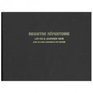 ELVE Registre Registre Répertoire des transactions 200 pages, 250 x320 mm horizontal, folioté de 1  99, papier registre supérieur 100 g / m2, imprimé en bleu, couverture pleine toile, noir (1412)
