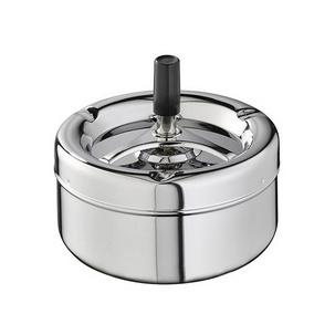 Drehaschenbecher PUSH, silber 56