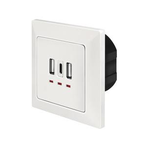 Unterputz-Steckdose mit 2x USB A, 1x USB C PA0254
