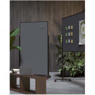 magnetoplan Design-Moderationstafel VarioPin, grün doppelseitige Tafel mit flammhemmender Filzoberfläche, Brandsicherheit nach DIN EN 13501-1, Rahmen und Standfüße aus Aluminium mit schwarzer Pulverbeschichtung, 4 Laufrollen Tafelfläche: (B)1.000 x (H)1.800 mm, Gesamthöhe: 1.910 mm (1181205)