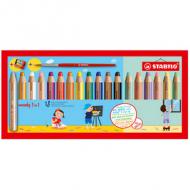 Multitalentstift woody 3 in 1 Pastell, 6er Kartonetui