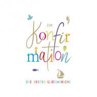 Konfirmationskarte "Kreise-Fische"