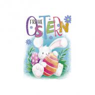 Oster-Grußkarte "Hase mit Ei"