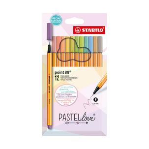 Fineliner point 88 Pastellove, 12er Kartonetui 8812-7-7