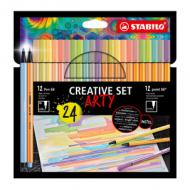 point 88 / Pen 68 Kreativ-Set ARTY, 24er Kartonetui