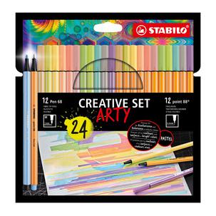 point 88 / Pen 68 Kreativ-Set ARTY, 24er Kartonetui 8868/36-1-20-6