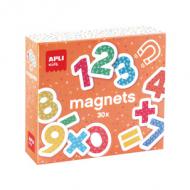 APLI kids Jeu de magnets "123 chiffres", 30 magnets magnets chiffres / symboles en bois avec dos magnétique, adapté  des surfaces métalliques et magnétiques, dans une bote en carton, dimensions de la bote: (L)175 x (H)175 x (P)44 mm (18885)