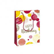 Geschenktüte "Happy Birthday rosa", mittel