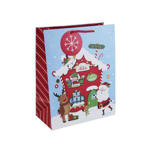 Weihnachts-Geschenktüte "Lebkuchenhaus", mittel X-31211-2C