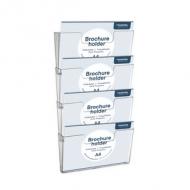 Wand-Prospekthalter, DIN A4 quer - 4 Fächer