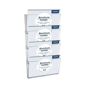 Wand-Prospekthalter, DIN A4 quer - 4 Fächer 350104