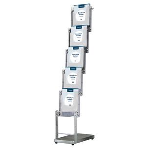Prospektständer mit Fußplatte, 5 x DIN A4 - faltbar 350600