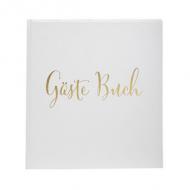 Gästebuch, weiß / gold