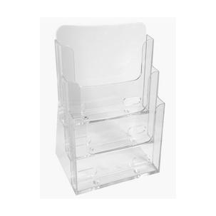 Prospekthalter DIN A4 hoch, schräg - 3 Fächer 74158D