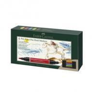 Tuschestift PITT artist pen Dual Marker, 5er Kartonetui