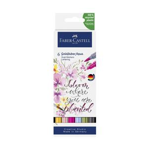 Aquarellmarker GOLDFABER Aqua Dual Marker, 6er Etui Lettering 164524