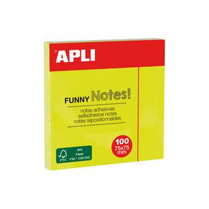 Haftnotizen "FUNNY Notes!", 75 x 75 mm, neongelb 11898
