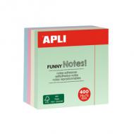 Haftnotiz-Würfel "FUNNY Notes!", 75 x 75 mm, Pastell-Farben