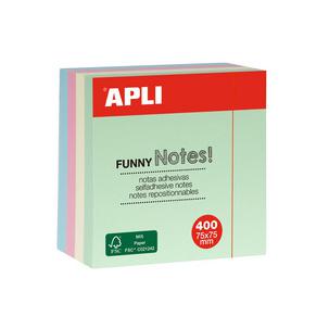 Haftnotiz-Würfel "FUNNY Notes!", 75 x 75 mm, Pastell-Farben 13438