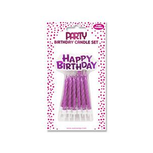 Geburtstagskerzen "Happy Birthday", rosa 26574-SC