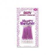 Geburtstagskerzen "Happy Birthday", rosa