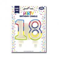 Zahlenkerze "Glitter" 18