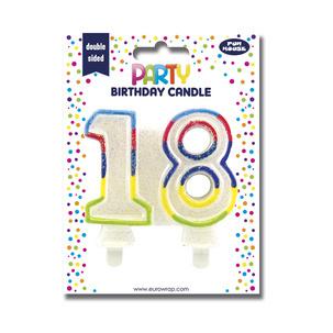 Zahlenkerze "Glitter" 18 6834-60C