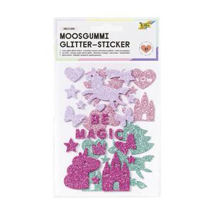 Moosgummi Glitter-Sticker "Unicorn" 23789
