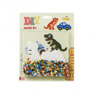 Bügelperlen midi "Auto/Dinosaurier", im Blister