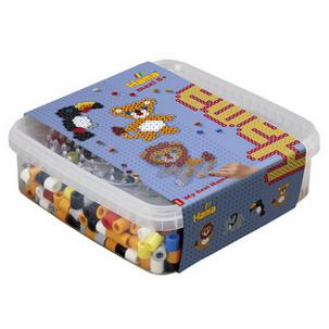 Bügelperlen maxi + Stiftplatten "Löwe, kleiner Elefant", in Box 8751