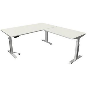 Symbolbild: Sitz-/Steh-Schreibtisch mit Anbau "Move Professional", weiß 10013111