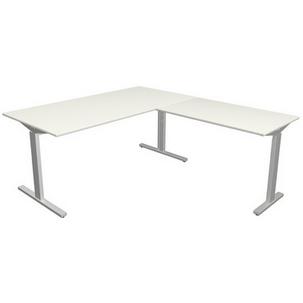 Symbolbild: Schreibtisch "Form 2" mit Anbau, weiß 11023110