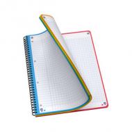 Oxford Cahier reliure intégrale COLOR SYSTEM, A4+, seys 180 pages, 90 g / m2, papier extra-blanc, perforé 4 trous, chaque page a un cadre de couleur, 5 couleurs de cadre, compatible SCRIBZEE, couverture coloris assortis, pas de choix de couleur possible  (400156832)