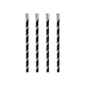 Papier-Trinkhalme mit Löffel "pure", schwarz-weiß gestreift 87991