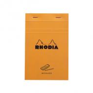 RHODIA Bloc No.140 "MESSAGE", 110 x 170 mm, orange agrafes en-tte, papier vélin surfin 80 g, couverture enduite, dessous carton, 80 feuillets détachables, pour rendez-vous, rappels ou messages téléphoniques (140000C)
