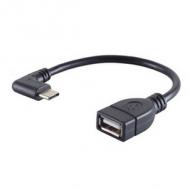 USB 2.0 Adapter, USB-C Stecker abgewinkelt - USB-A Kupplung