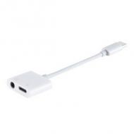 USB Adapter, USB C-Stecker - 3,5 mm Klinke Kupplung + USB-C Kupplung