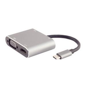 USB-Dockingstation 4in1, USB-C Stecker - HDMI, VGA, PD, Hub BS14-05026