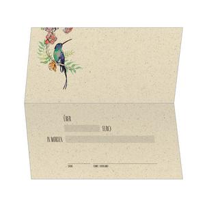 Gutscheinkarte "Hummingbirds and flowers", Innentext DS621