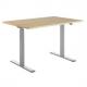 Sitz-/Steh-Schreibtisch E-TABLE, grau / weiß TTS16080GW