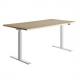 Sitz-/Steh-Schreibtisch E-TABLE, weiß / ahorn TTS16080WB
