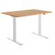 Sitz-/Steh-Schreibtisch E-TABLE, weiß / ahorn TTS16080WG